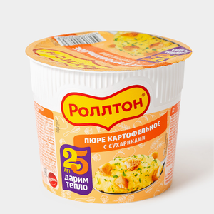 Пюре картофельное «Роллтон» с сухариками, 40 г