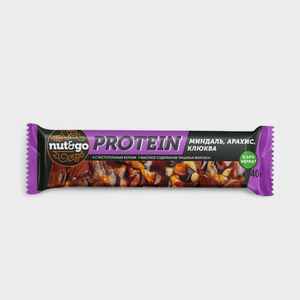 Батончик «Nut&Go» Protein миндаль, арахис, клюква, 36 г