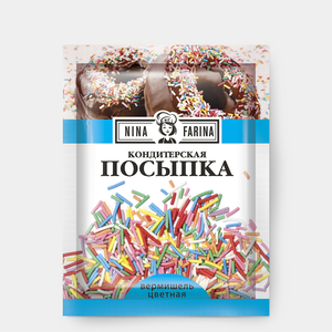 Кондитерская посыпка «Nina Farina» Цветная вермишель, 15 г