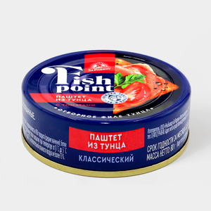 Паштет «Fish Point» из филе тунца полосатого с томатами, 80 г