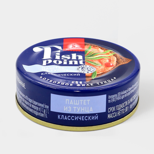 Паштет «Fish Point» из филе тунца полосатого классический, 80 г