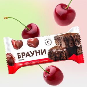 Пирожное «ProteinRex» протеиновое, «Брауни» вишневое, без сахара, 50 г
