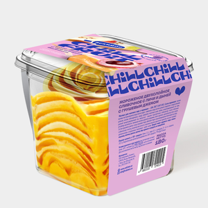 Мороженое двухслойное «CHILL FRUIT» с личи и дыней, с грушевым джемом, 180 г