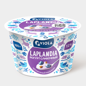 Йогурт 7.2% «Viola» Laplandia со вкусом черничного маффина, 180 г