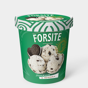 Пломбир «Forsite» сливочный с кусочками печенья, 260 г