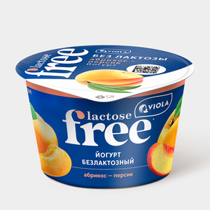 Йогурт безлактозный 2.7% «Viola» Lactose Free абрикос-персик, 180 г