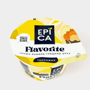 Десерт творожный 8% «Epica» Flavorite Груша, ваниль и грецкий орех, 130 г
