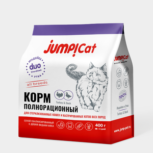 Корм для кошек «JUMP!Cat» Duo Индейка и утка, 400 г