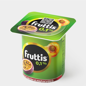 Йогуртный продукт 0.1% «Fruttis» Легкий Персик – маракуйя/ Вишня, 110 г