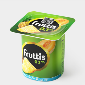 Йогуртный продукт 0.1% «Fruttis» Легкий Ананас и дыня/ Лесные ягоды, 110 г