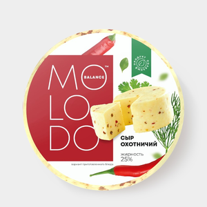 Сыр 25% «Molodo balance» Охотничий, с перцем, пажитником и луком, 200 г