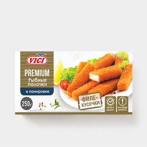 Рыбные палочки «Vici» филе-кусочки в панировке PREMIUM, 250 г