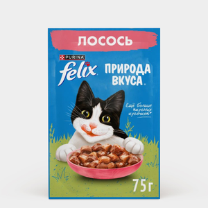 Корм для кошек «Felix» Природа вкуса, с лососем, 75 г