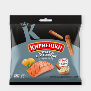 Сухарики «Кириешки» со вкусом сёмги с сыром и соусом тар-тар «Calve», 85 г