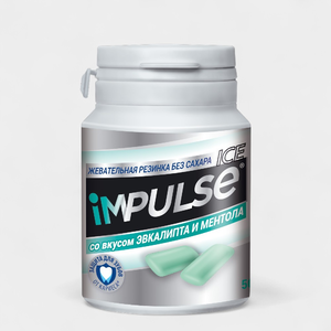 Жевательная резинка «Impulse ICE» со вкусом эвкалипта и ментола, 56 г