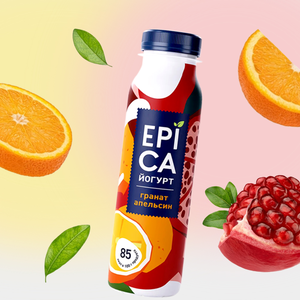 Йогурт питьевой 2.5% «Epica» Гранат-апельсин, 260 г