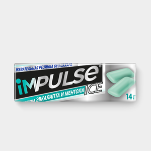 Жевательная резинка «Impulse ICE» со вкусом эвкалипта и ментола, 14 г