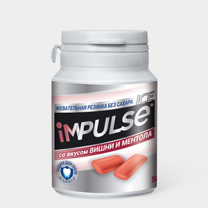 Жевательная резинка «Impulse ICE» со вкусом вишни и ментола, 56 г