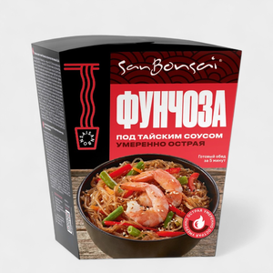 Фунчоза «SanBonsai» под тайским соусом умеренно острая, 120 г