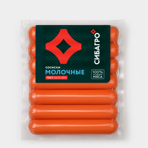 Сосиски «Сибагро» Молочные ГОСТ, 420 г