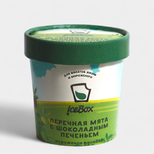 Мороженое «ICEBOX» с перечной мятой и шоколадным печеньем, 75 г