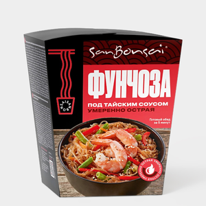Фунчоза «SanBonsai» под тайским соусом умеренно острая, 120 г