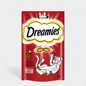 Лакомство для кошек «Dreamies» подушечки с индейкой, 60 г