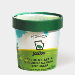 Мороженое «ICEBOX» с перечной мятой и шоколадным печеньем, 75 г