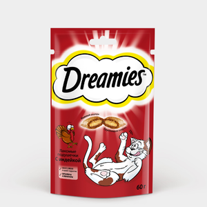 Лакомство для кошек «Dreamies» подушечки с индейкой, 60 г