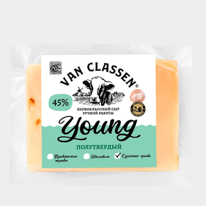 Сыр 45% «VAN CLASSEN» Young с добавлением сушеных грибов, 170 г