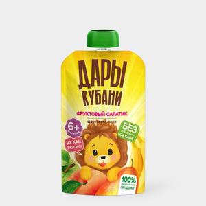 Пюре фруктовое «Дары Кубани» Фруктовый салатик, 90 г