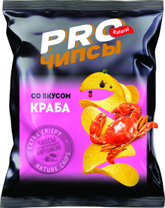 Чипсы «PRO-Чипсы» натуральные картофельные со вкусом краба, 60 г