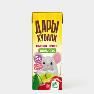 Сок «Дары Кубани» яблочно-вишневый, 200 мл