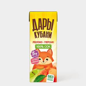 Сок «Дары Кубани» яблочно-персиковый, 200 мл