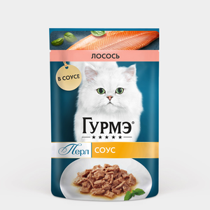 Корм для кошек «Гурмэ» Перл c лососем в соусе, 75 г