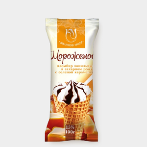 Мороженое «Калинов мост» пломбир с солёной карамелью, 100 г