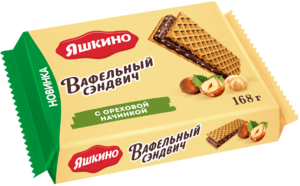 Вафельный сэндвич «Яшкино» с ореховой начинкой, 168 г