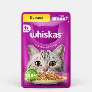 Влажный корм для кошек «Whiskas» желе с курицей, 75 г