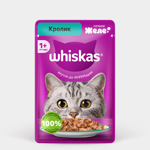 Корм для кошек «Whiskas» желе с кроликом, 75 г