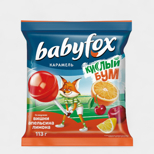 Карамель на палочке «Babyfox» «Кислый бум», 113 г