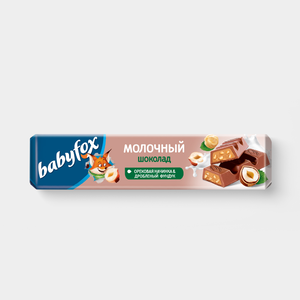 Молочный шоколад «Babyfox» с ореховой начинкой и дробленым фундуком, 45 г
