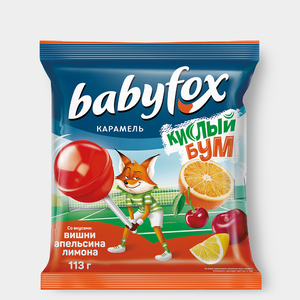 Карамель на палочке «Babyfox» «Кислый бум», 113 г