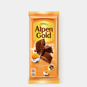 Шоколад молочный «Alpen Gold» Тропический кокос, 80 г