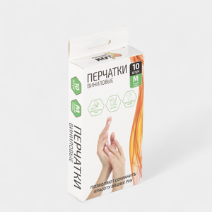 Перчатки виниловые «Рыжий кот» размер М, 10шт