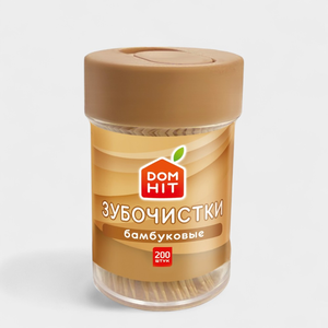 Зубочистки «DOMHIT» бамбуковые, 200 шт