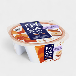 Йогурт 10.2% «Epica» Crispy с карамелью и смесью из семян подсолнечника и орехов в карамели, 140 г