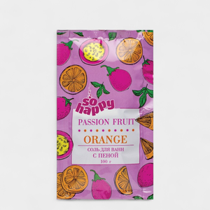 Соль для ванн с пеной «Лаборатория Катрин» Happy. Passion Fruit/Orange, 100 г