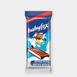 Шоколад молочный «Babyfox» с молочной начинкой, 24 г
