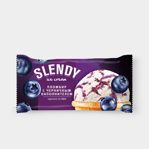 Пломбир «Slendy» с черничным наполнителем, 80 г