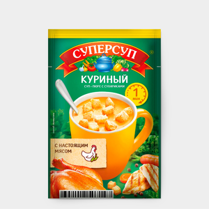 Суп-пюре «Суперсуп» куриный с сухариками, 17 г